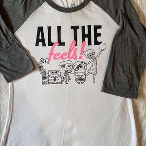 Disney shirt from the movie Inside Out. 3/4 sleeve baseball type, size Medium
